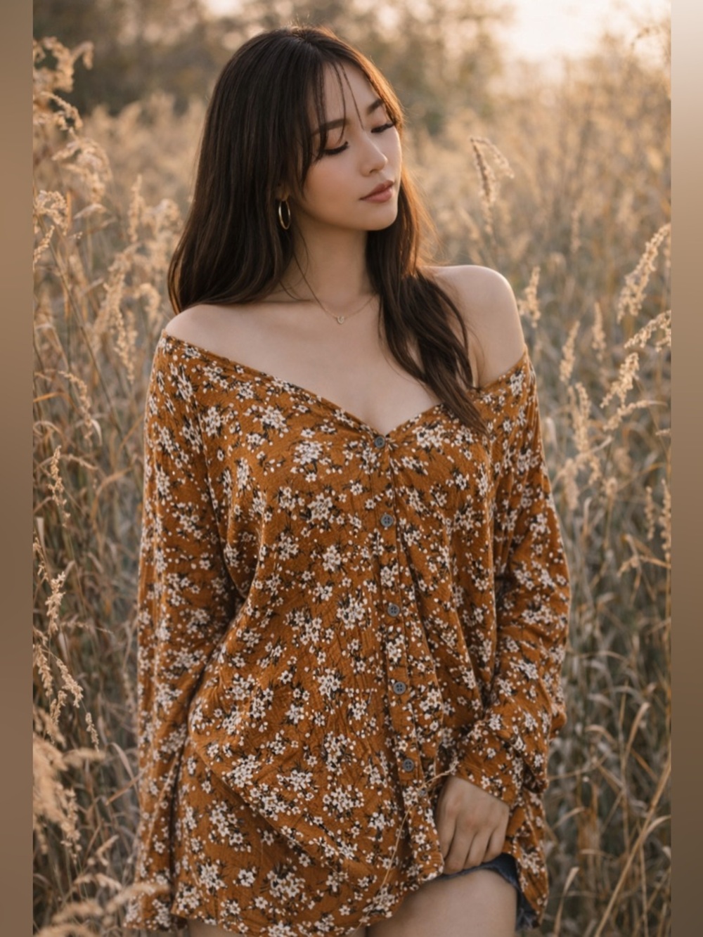 NWT American Eagle sun-kissed meadow blooming cottagecore floral drapey top